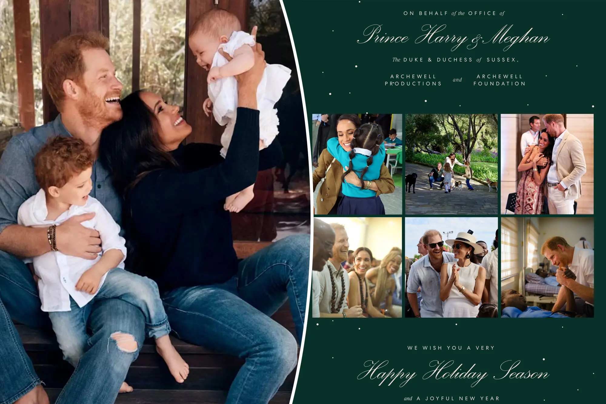 Prince Harry and Meghan’s Christmas card features rare images of their kids